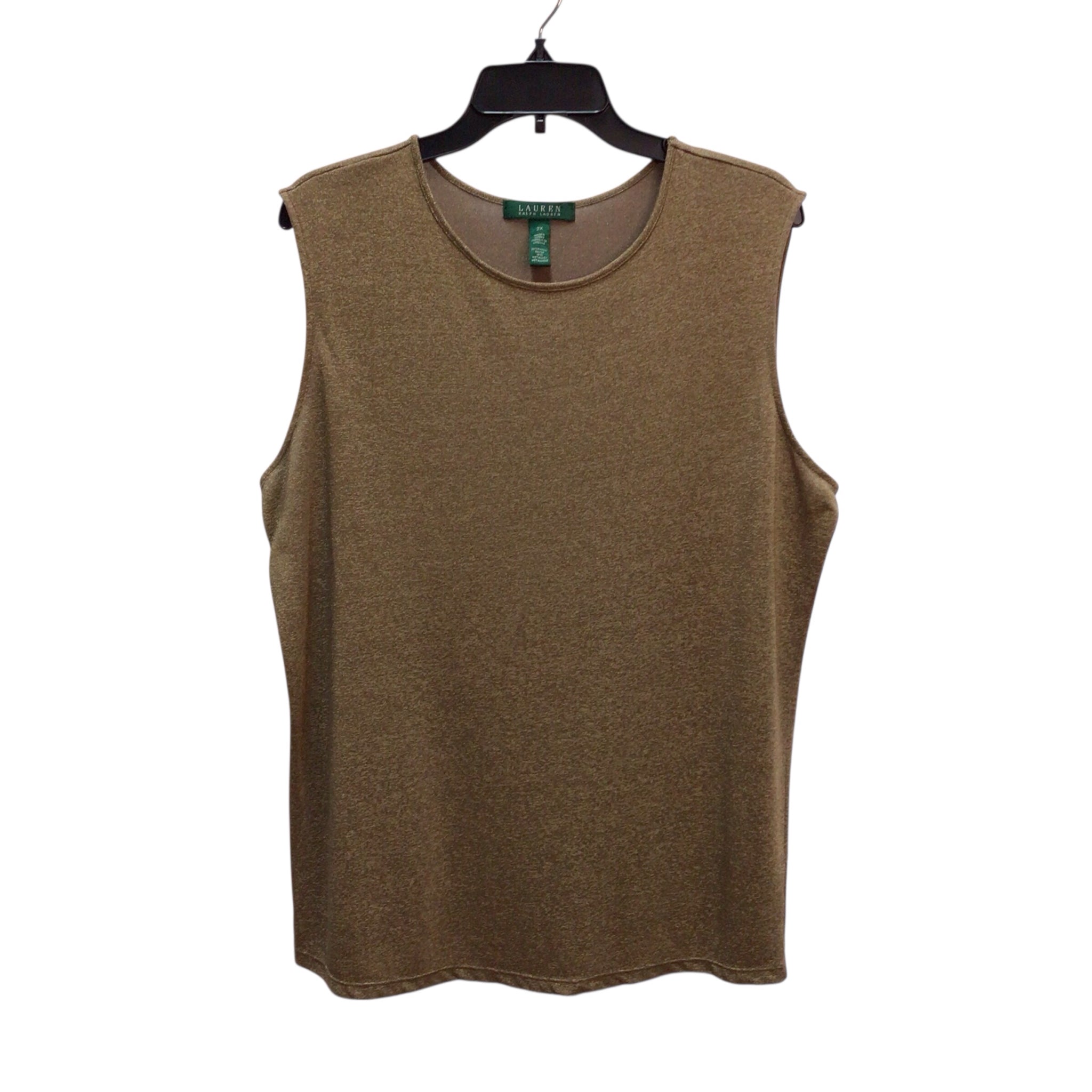 Ralph Lauren Brown Gold Shimmer Sleeveless Top Size XL