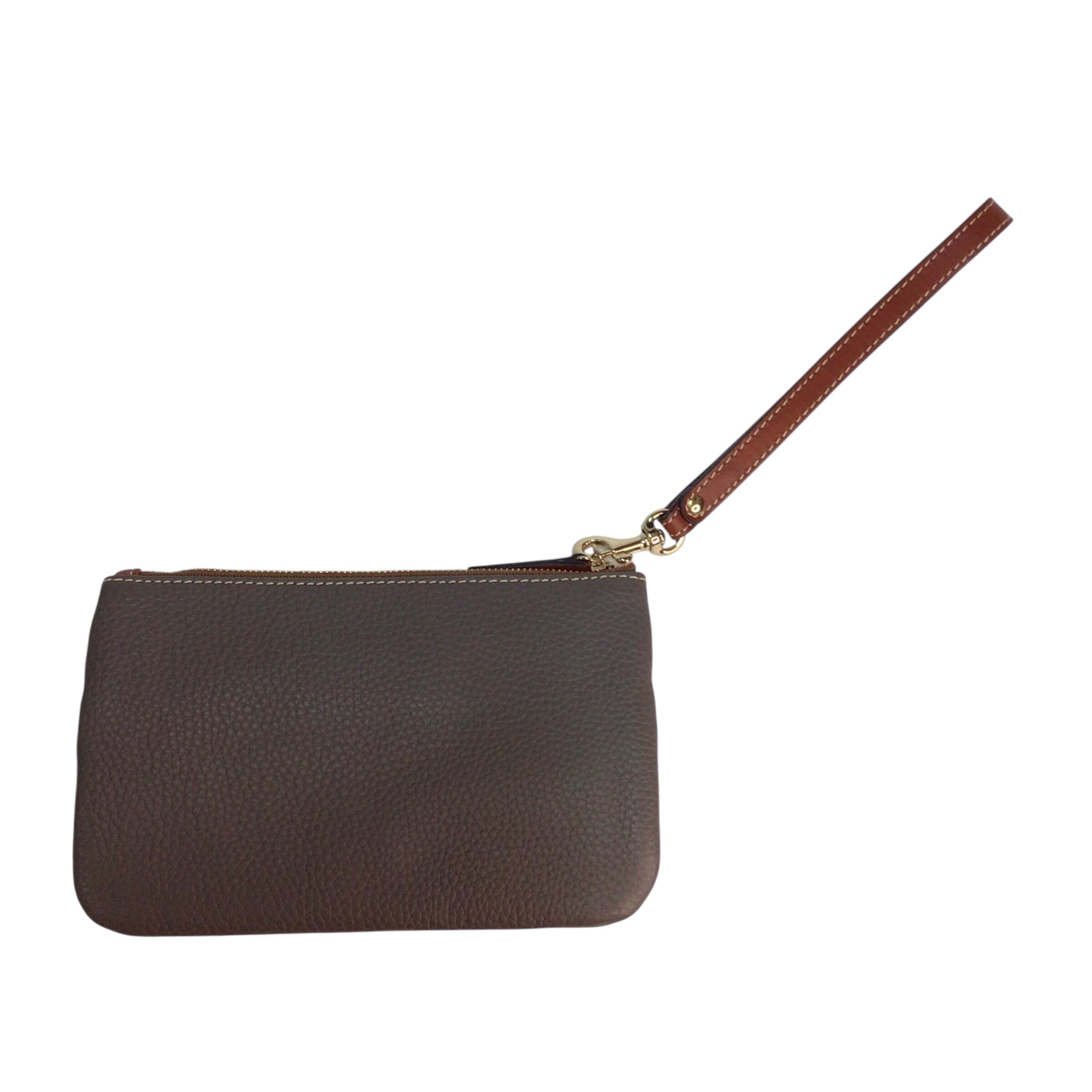 Dooney & Bourke Gray Pebble Grain Triple Zipper Wristlet