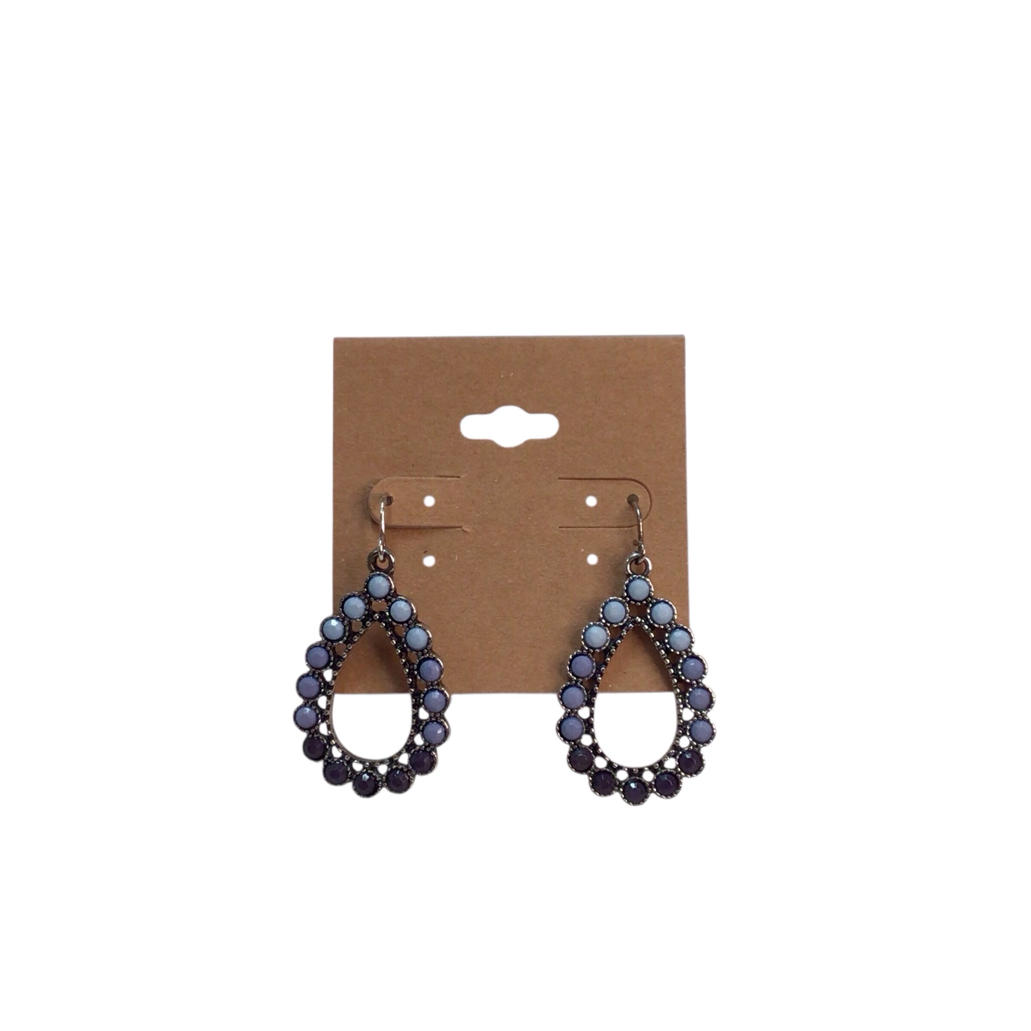 Blue Tri-Color Dangling Earrings