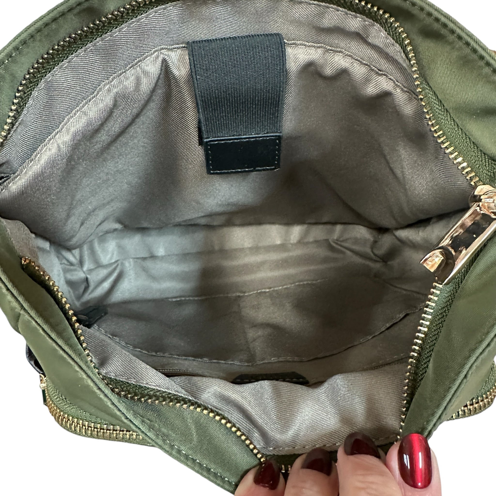 Tutilo New York Olive Green Nylon Crossbody Bag