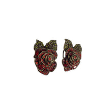 Load image into Gallery viewer, Heidi Daus Rose Elegance Crystal Floral Button Earrings