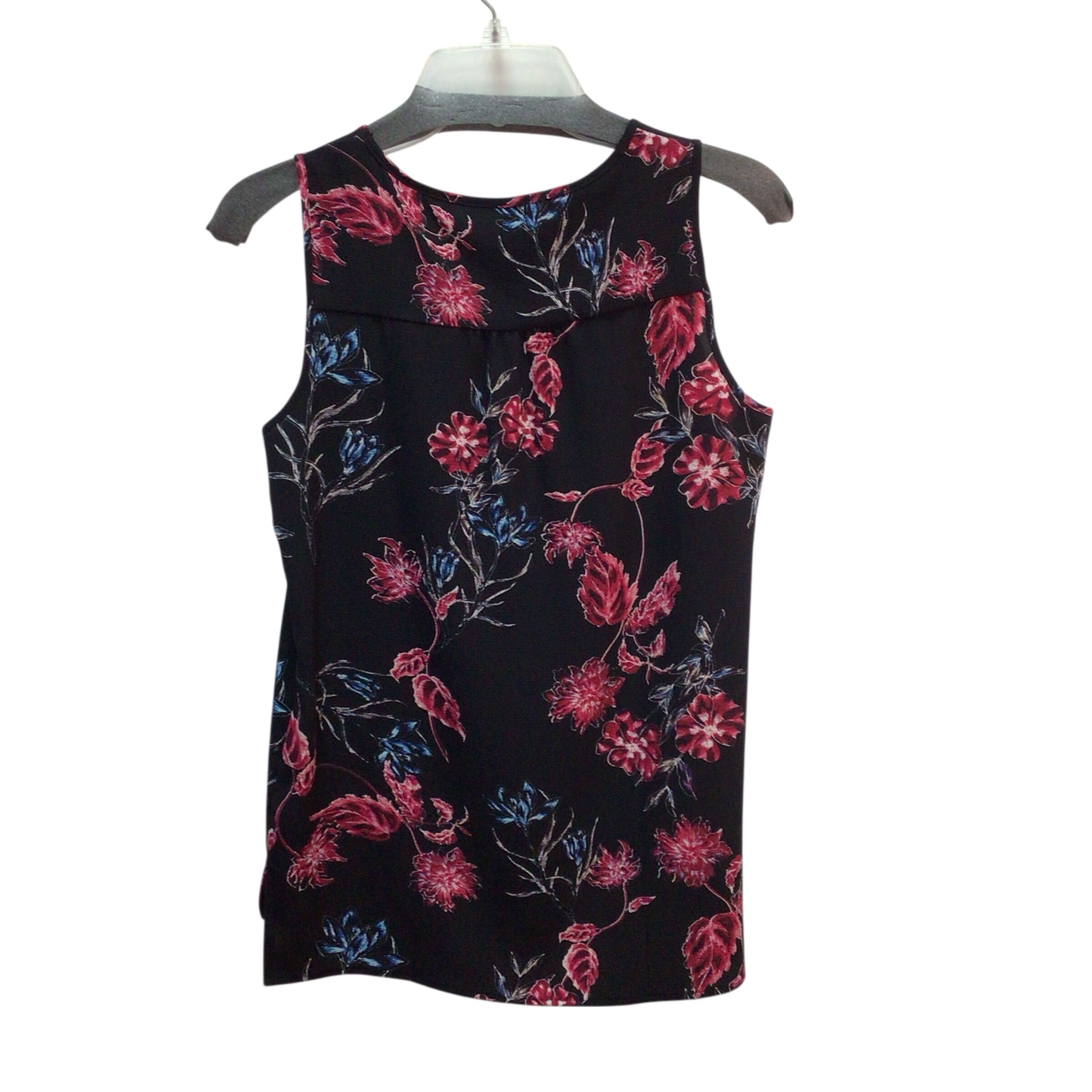 C&E Black Floral Sleeveless Top Size XS