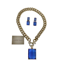Load image into Gallery viewer, Heidi Daus Hot Rocks Chain Crystal Toggle Enhancer Necklace & Earrings Set