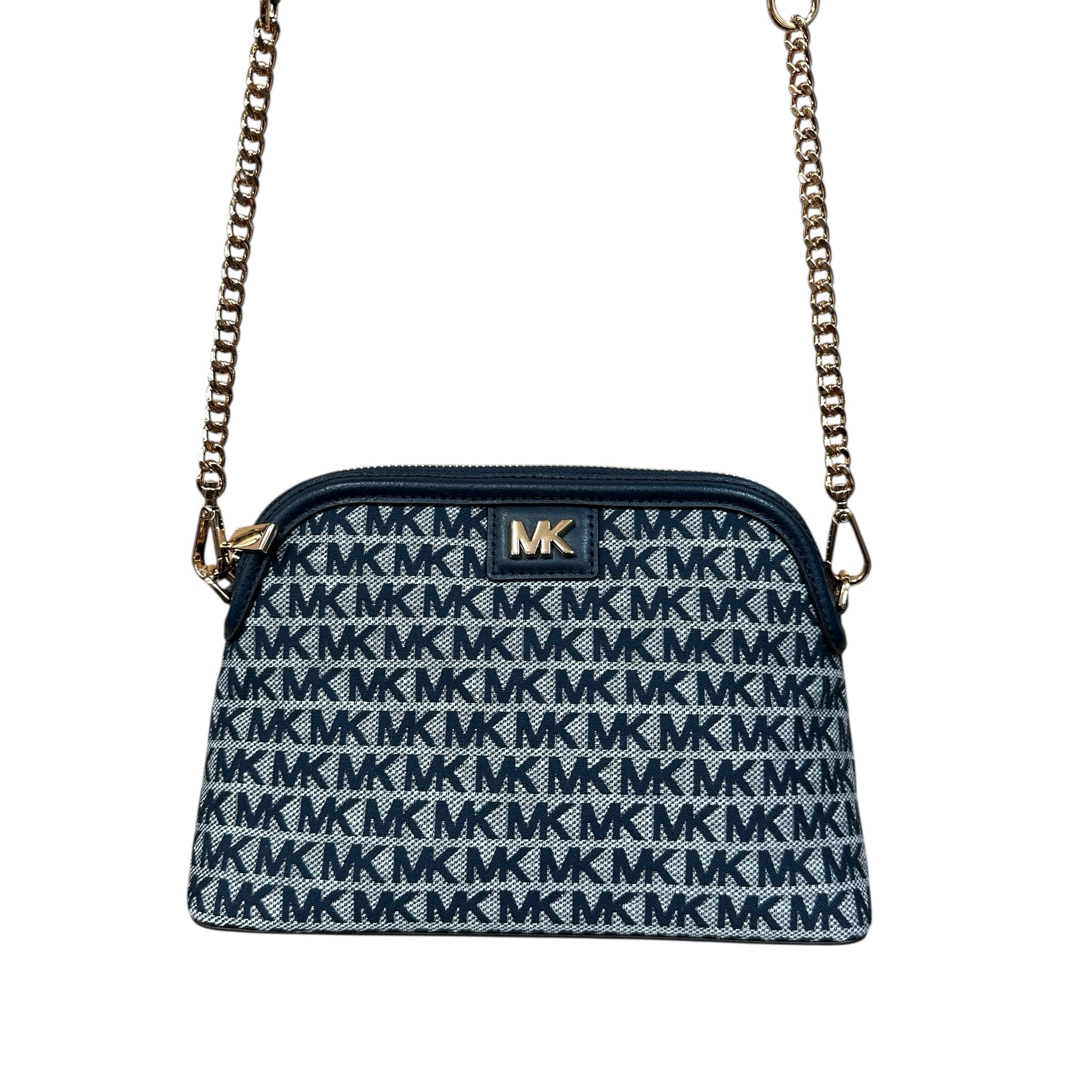 Michael Kors "Mott" Signature Canvas Navy Crossbody Bag