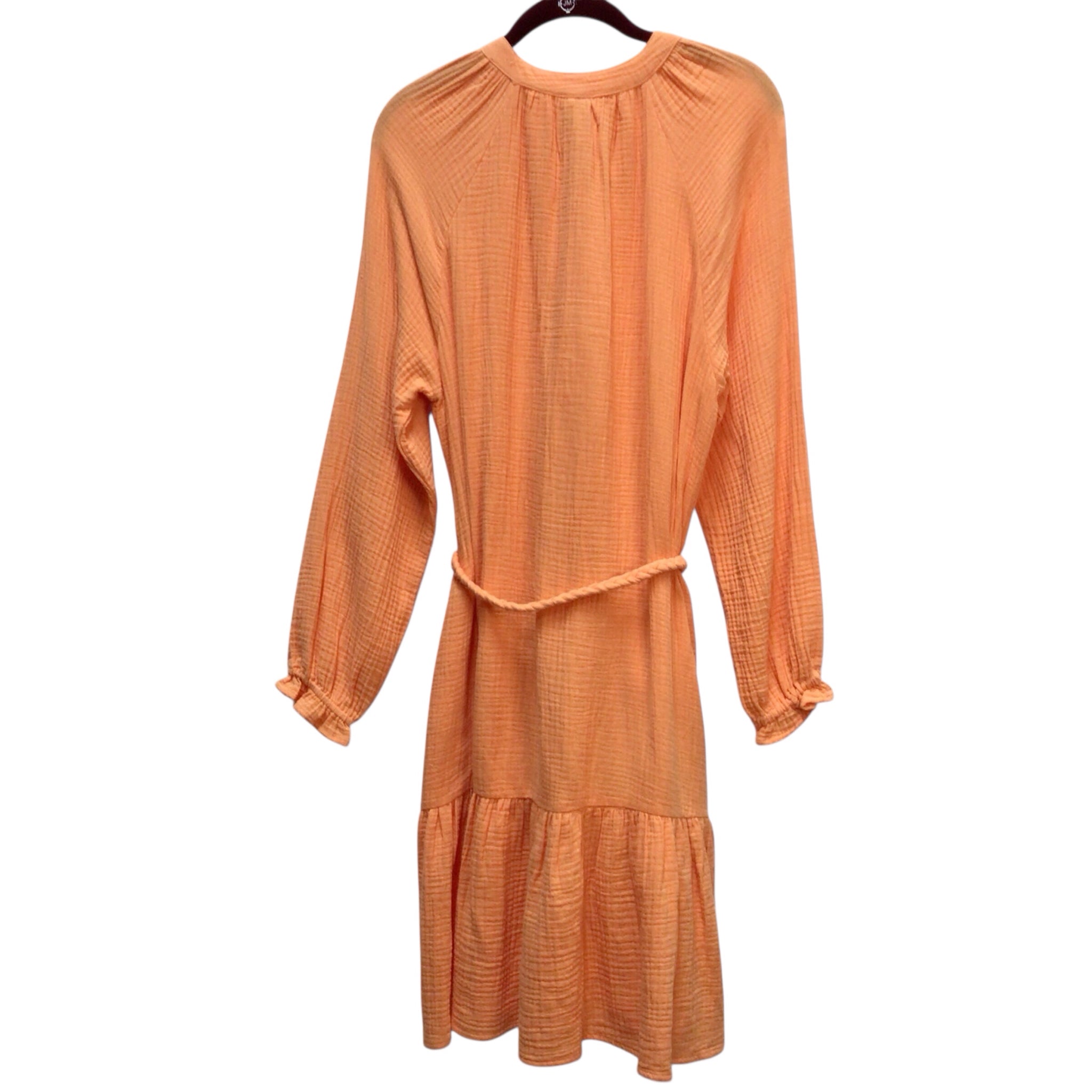 Magaschoni 100% Cotton Orange Long Sleeve Dress Size M NWT