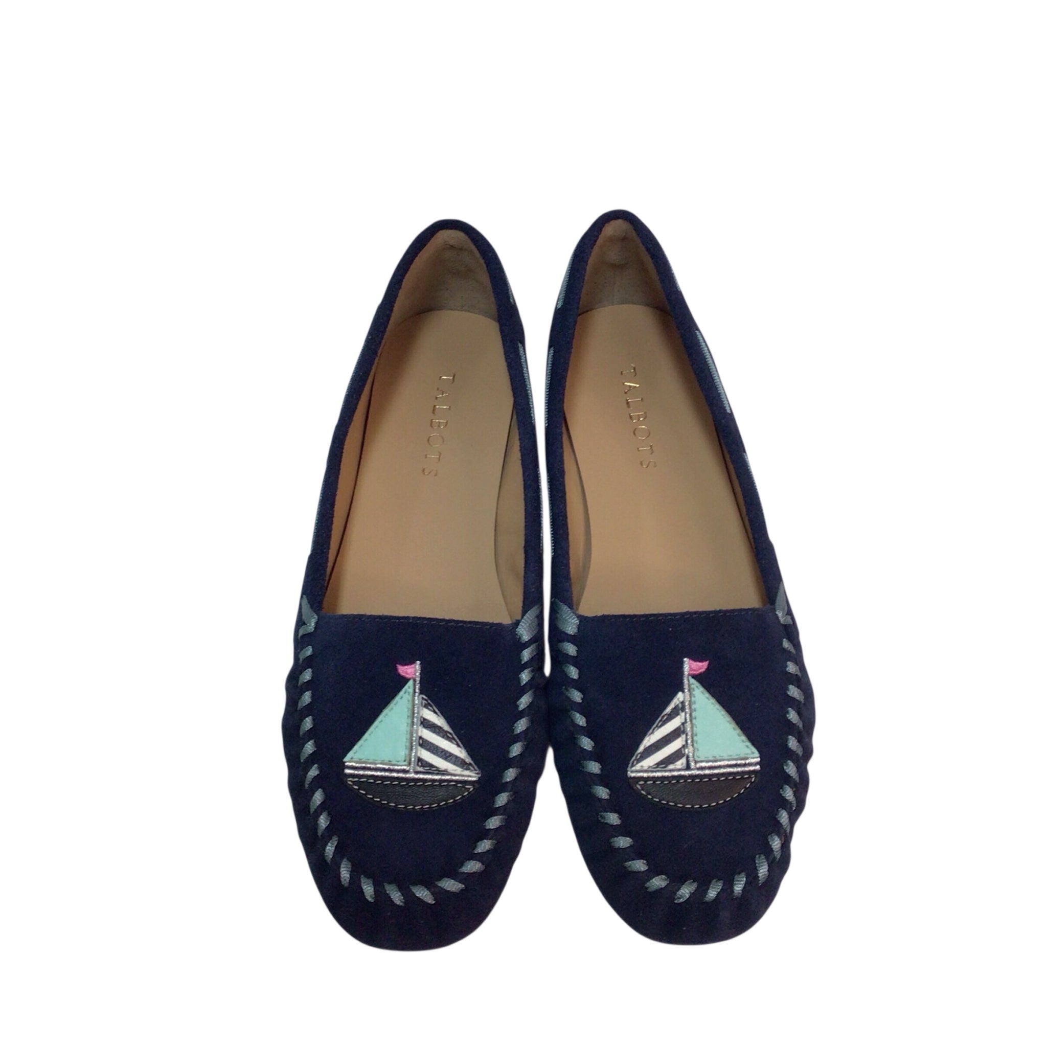 Talbots Women's Indigo Blue Everson Sailboat Moccasins Size 8
