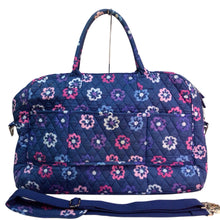 Load image into Gallery viewer, Vera Bradley Blue "Ellie Flowers" Weekender Travel Bag