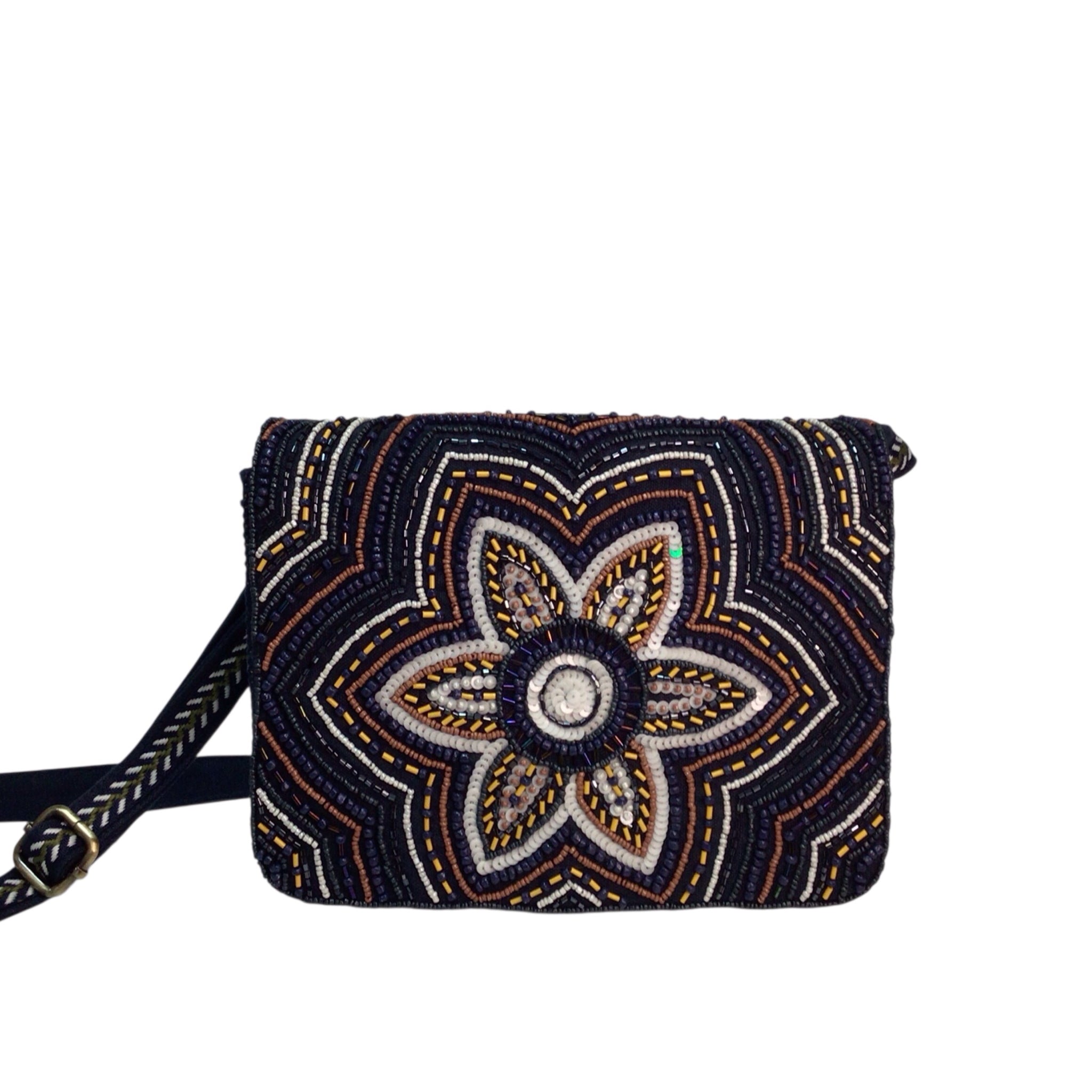 America and Beyond Beaded Crossbody Shoulder Bag Medium