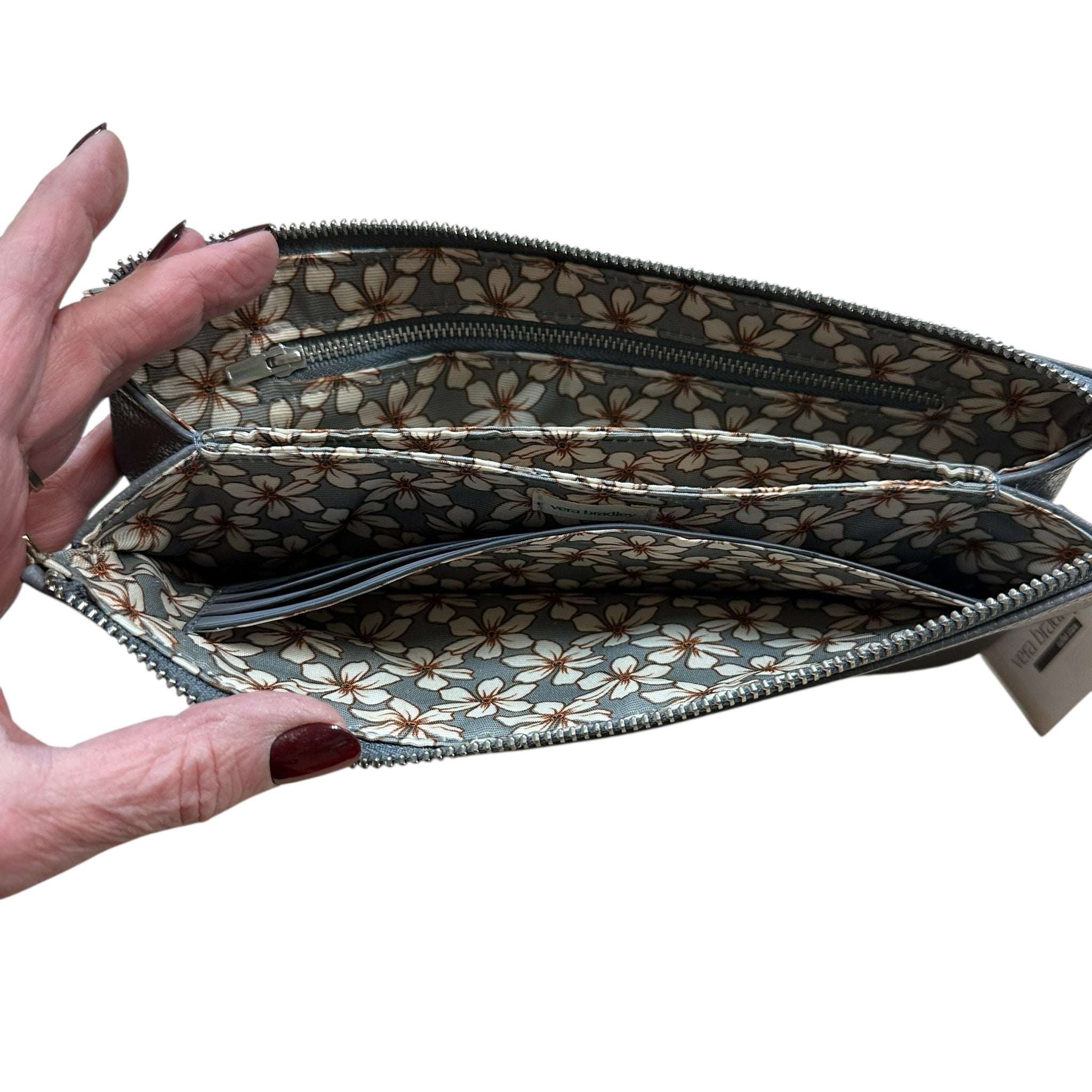 Vera Bradley Gray Faux Leather Essential Trio Clutch