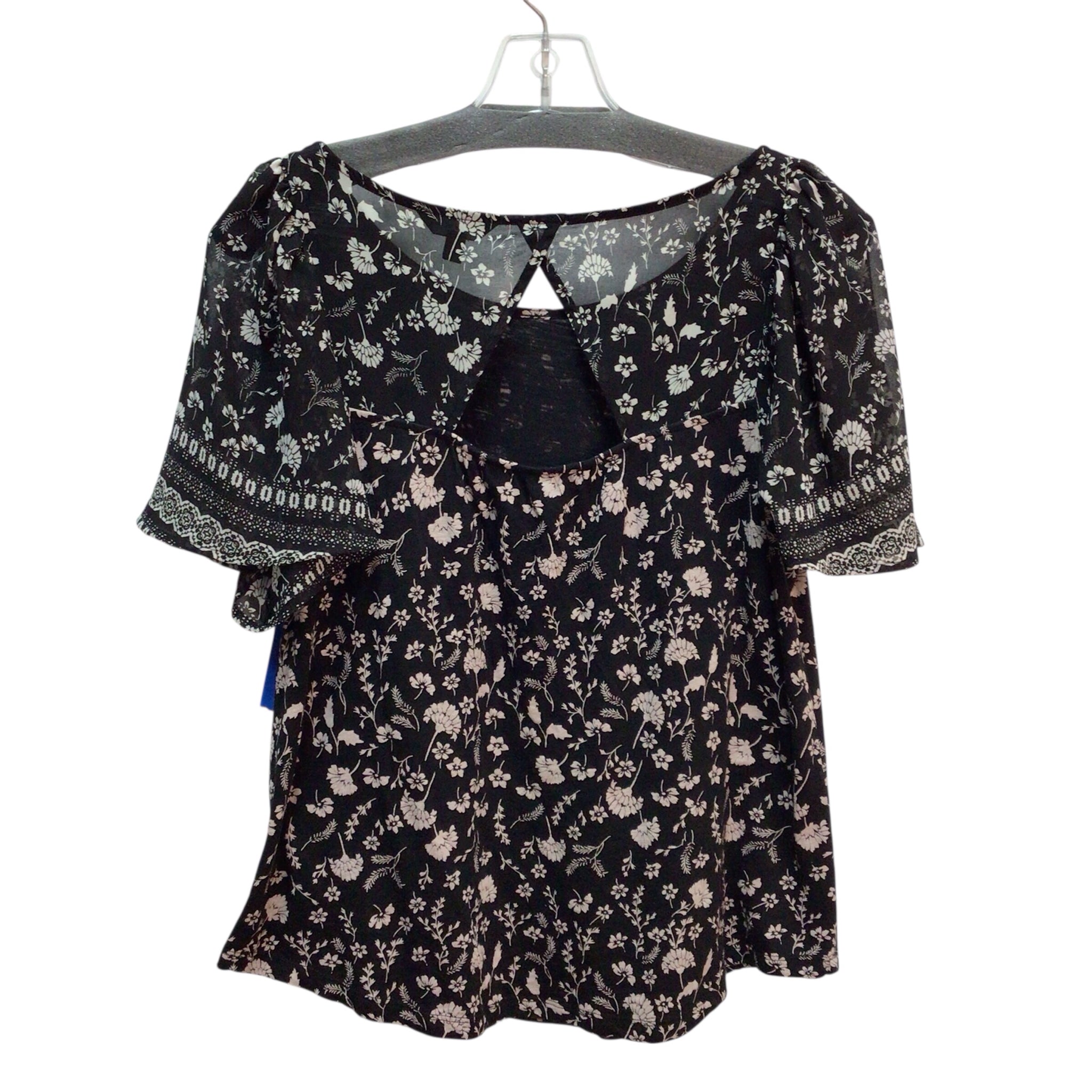 Lucky Brand Black And White Short Sleeve Top Size Small