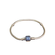 Load image into Gallery viewer, Pandora Moments Sparkling Pave Clasp Sterling Silver Snake Chain Bracelet