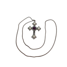 Load image into Gallery viewer, Vintage Sarah Coventry Silver Plated Cross Pendant Necklace