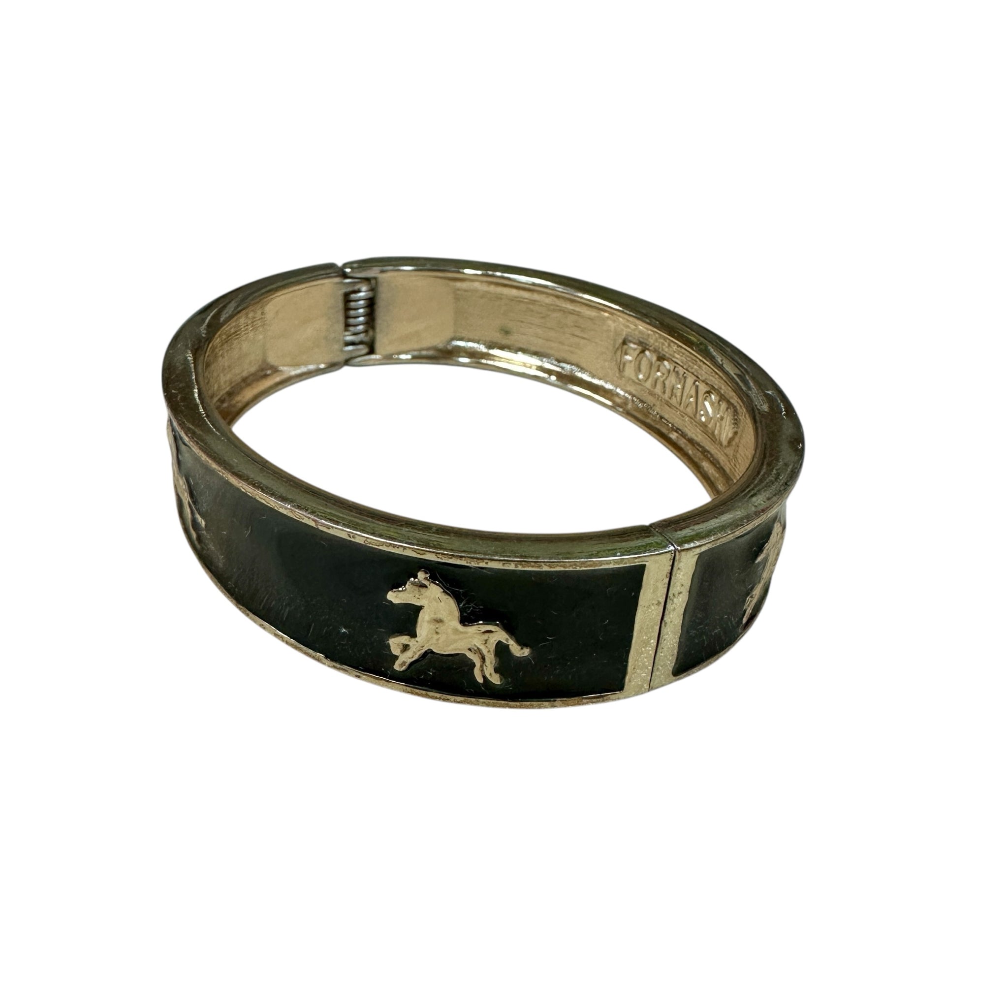 Fornash Black Horse Bangle Bracelet