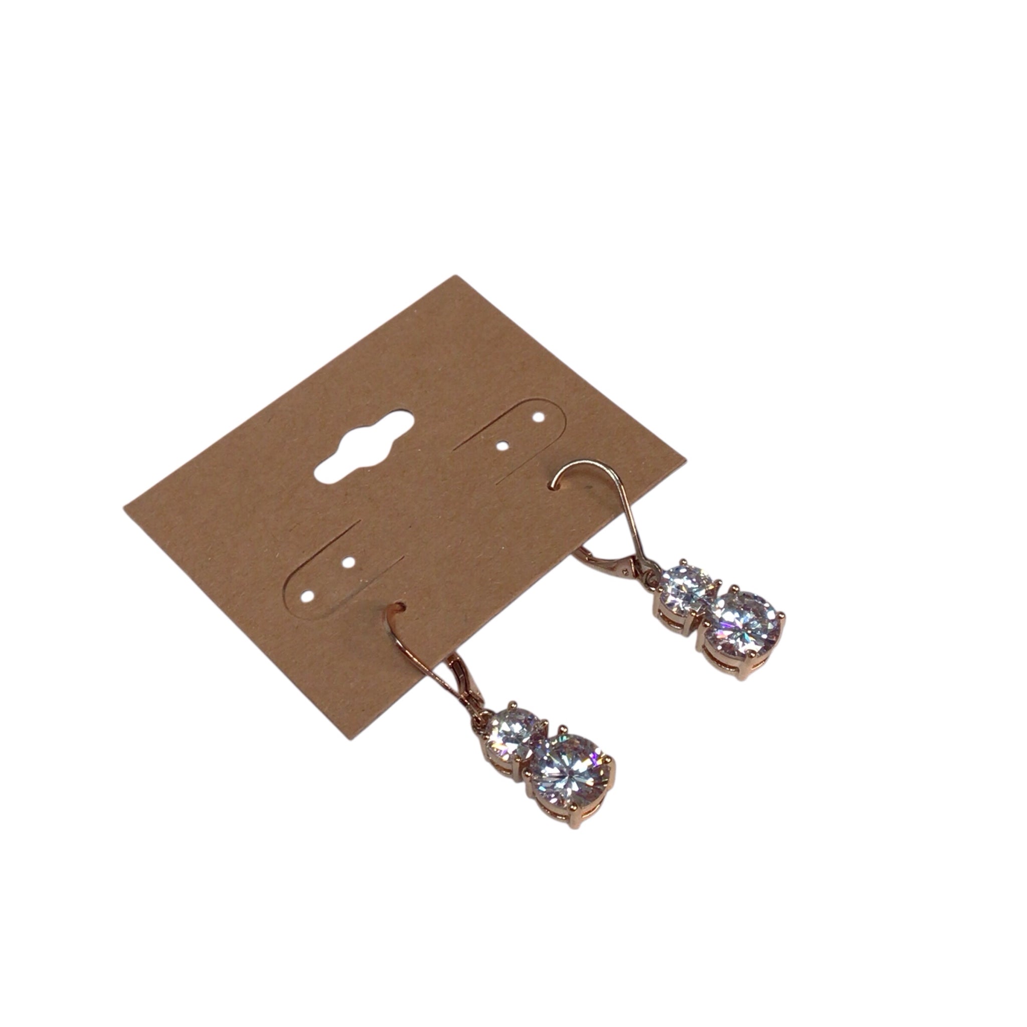 Rose Gold CZ Drop Earrings