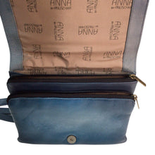 Load image into Gallery viewer, Anna by Anuschka Love in Paris Medium Saddle Crossbody Bag Blue 8301