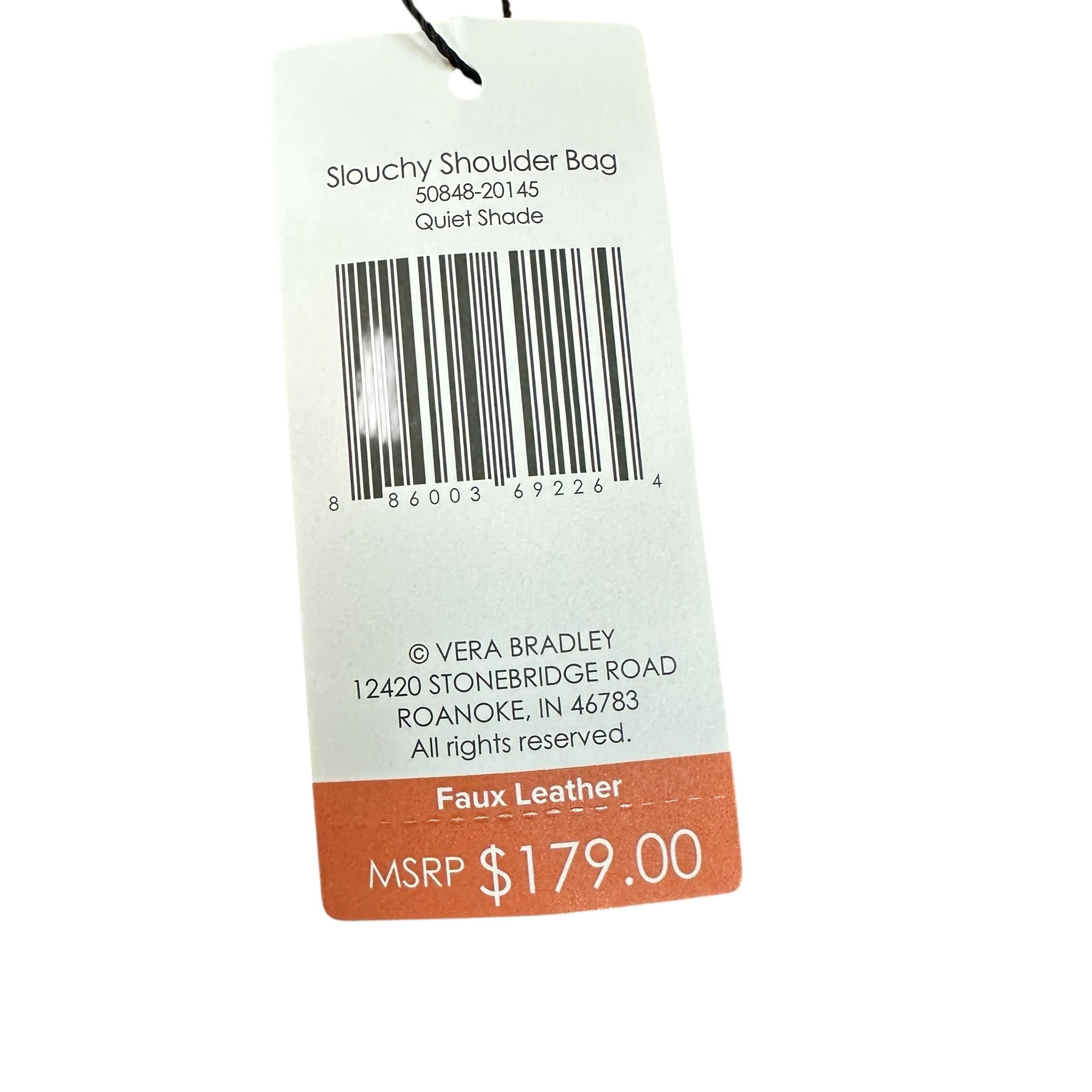 Vera Bradley Gray Faux Leather Slouchy Shoulder Bag