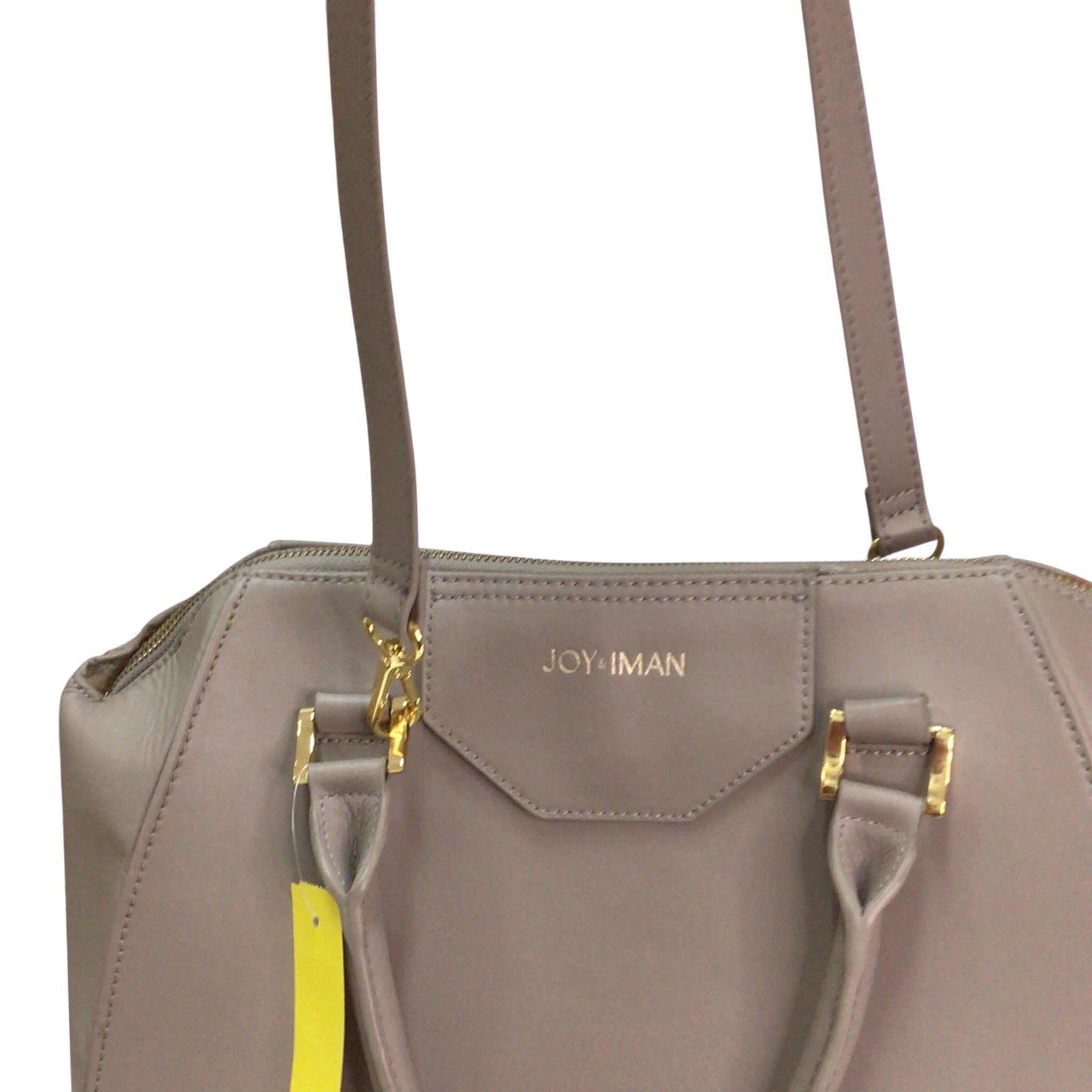 Joy Iman Grey Taupe Crossbody Satchel