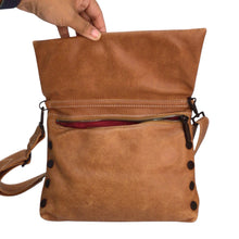 Load image into Gallery viewer, Hammitt Crossbody Clutch Leather Shoulder Bag Light Brown
