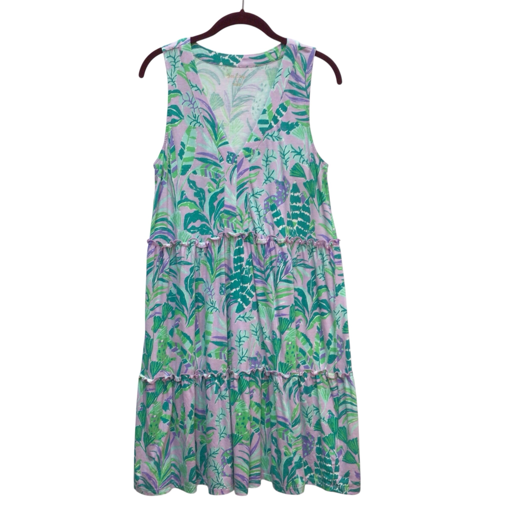 Lilly Pulitzer Lorina Swing Tiered Ruffle Sleeveless Dress Size Small