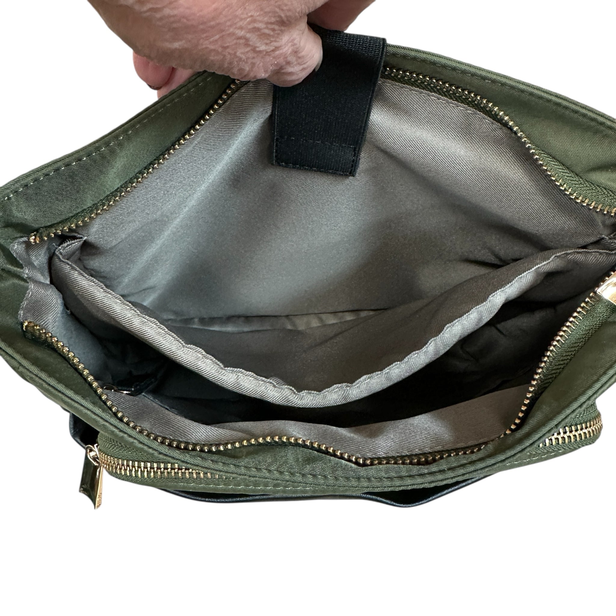 Tutilo New York Olive Green Nylon Crossbody Bag