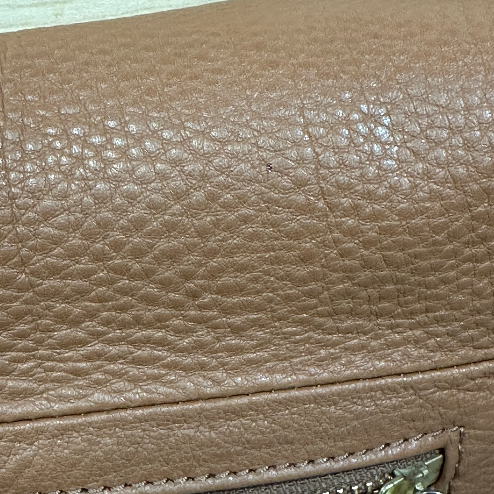 Tory Burch Brown Pebbled Leather Foldover Crossbody Bag