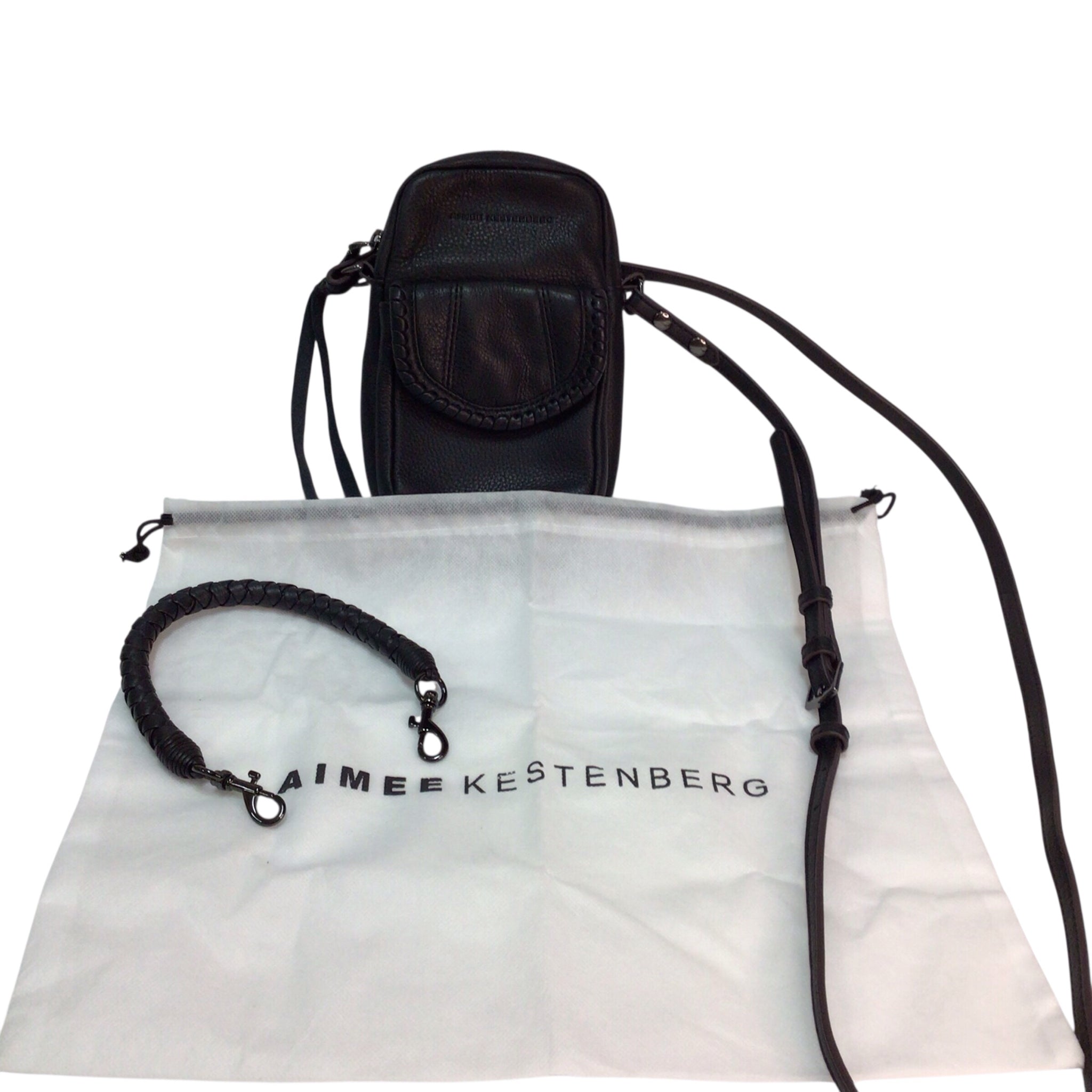 Aimee Kestenberg Leather Intention Phone Crossbody Bag Wristlet Black