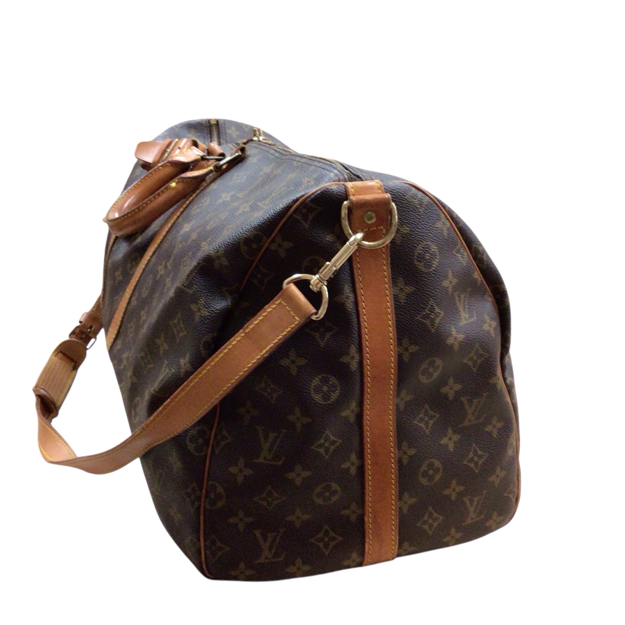 Pre-owned Louis Vuitton Keepall Bandouliere 55 Monogram Canvas Travel Bag FH874