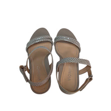 Load image into Gallery viewer, Vionic Emmy Women's Silver Backstrap Wedge Sandal Size 7.5
