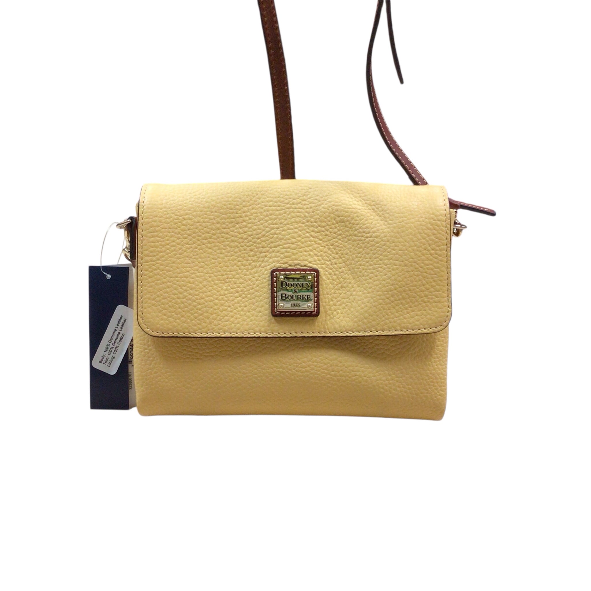 Dooney & Bourke Hunter Pebbled Leather Crossbody Bag in Lemon R1424 NWT