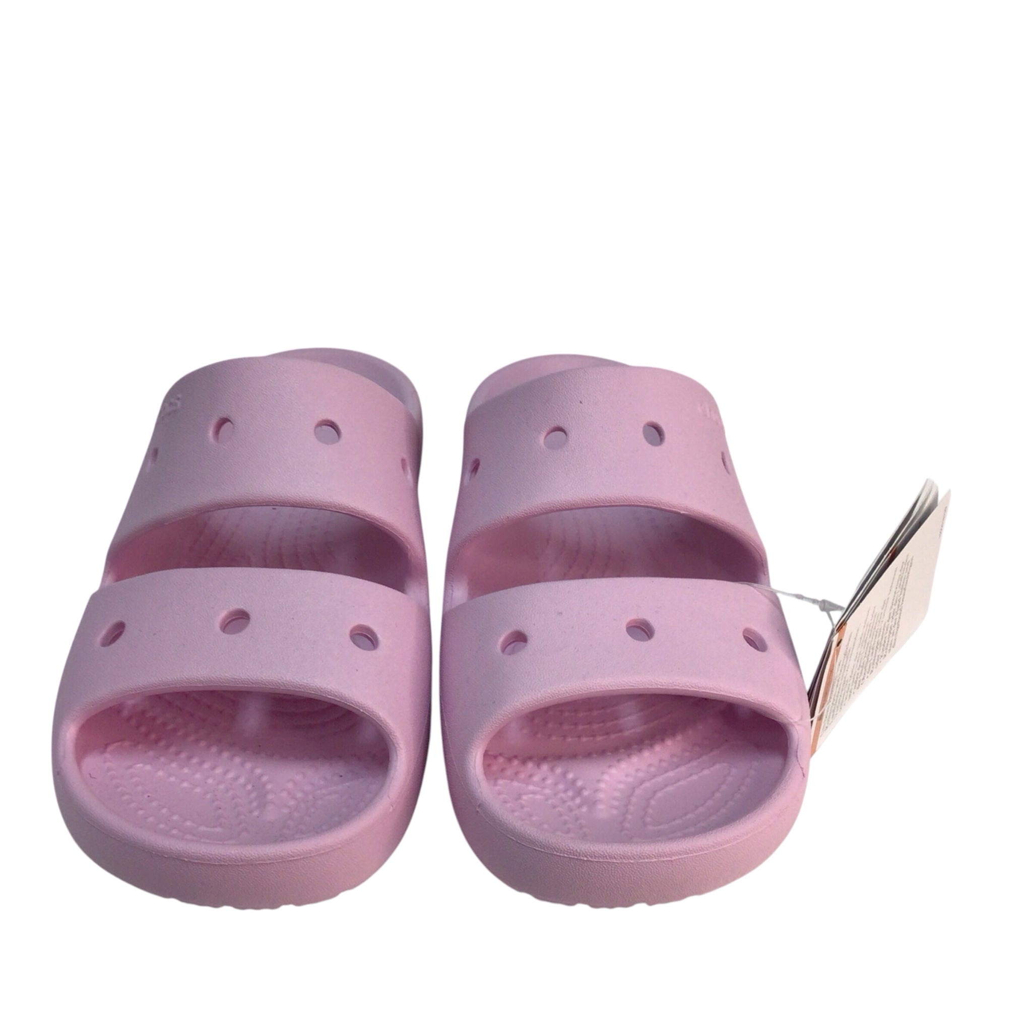 Crocs Pink Open Toe Sandals Slides Size 6 NWT
