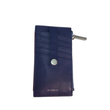Load image into Gallery viewer, Hammitt 210 West Navy/Brushed Silver Red Zip Card Holder