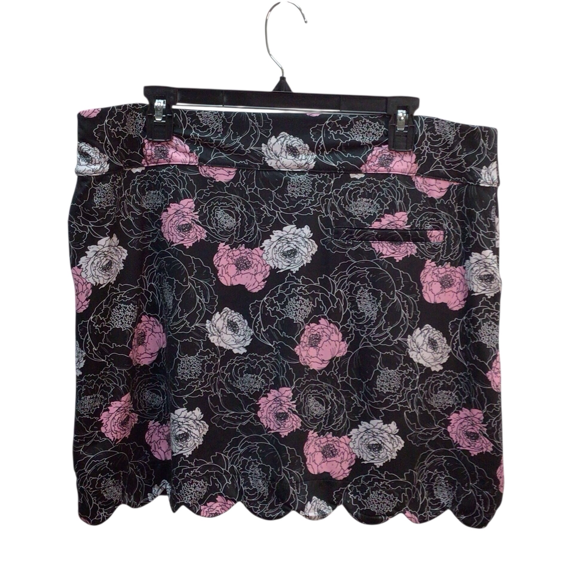 Coral Bay Pink And Gray Flowers Golf Skort Size L