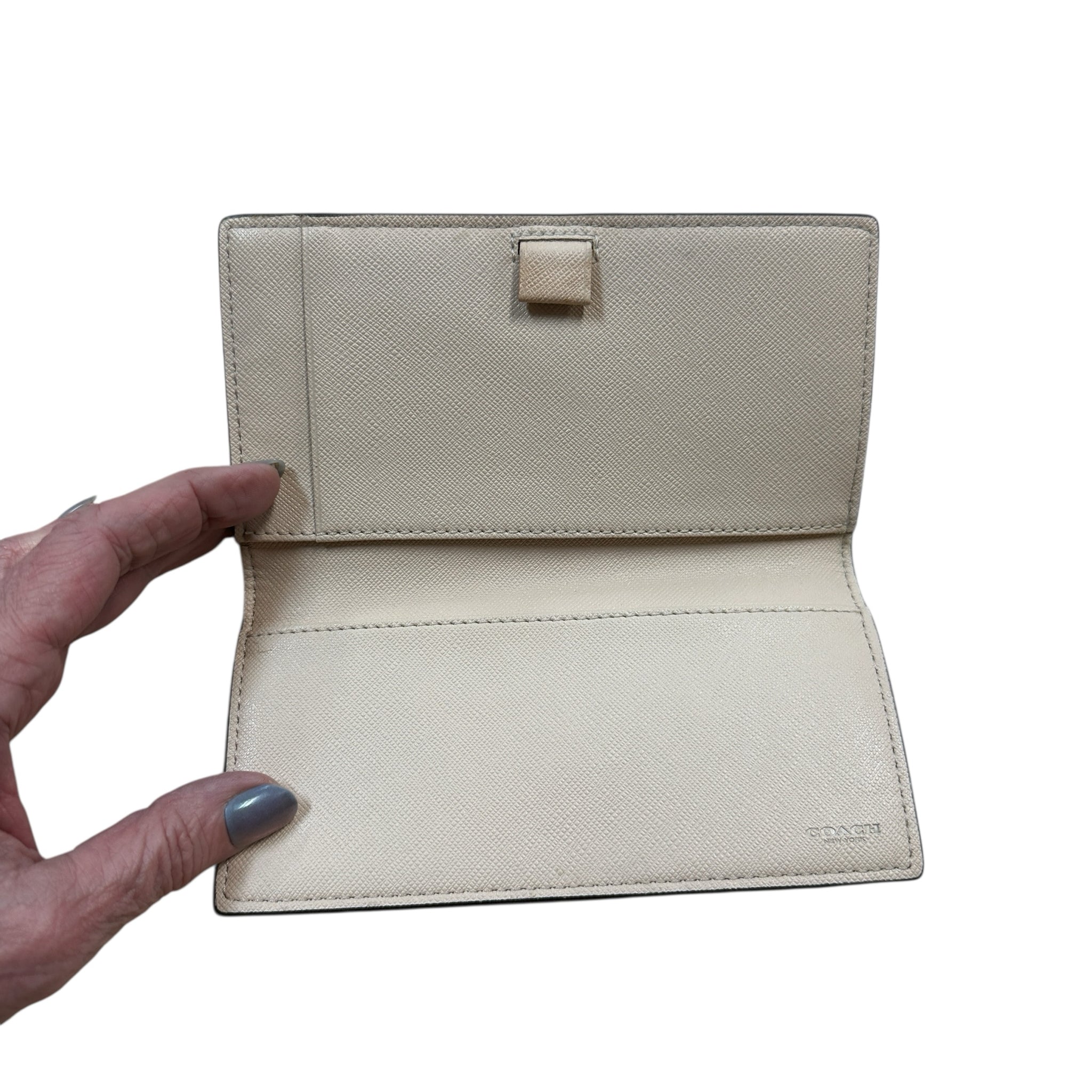 Coach Signature Brown Leather Checkbook Cover