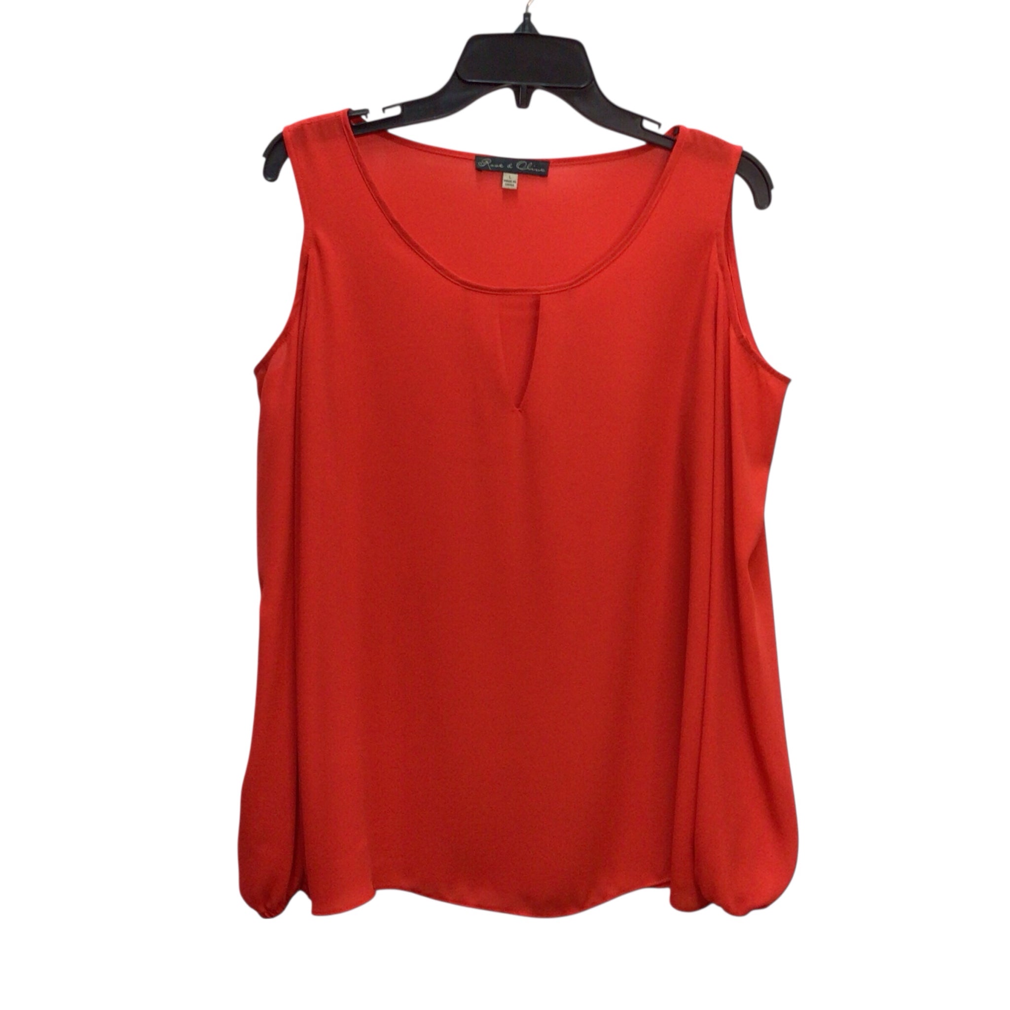 Rose & Olive Red Cold Shoulder Long Sleeve Top Size L