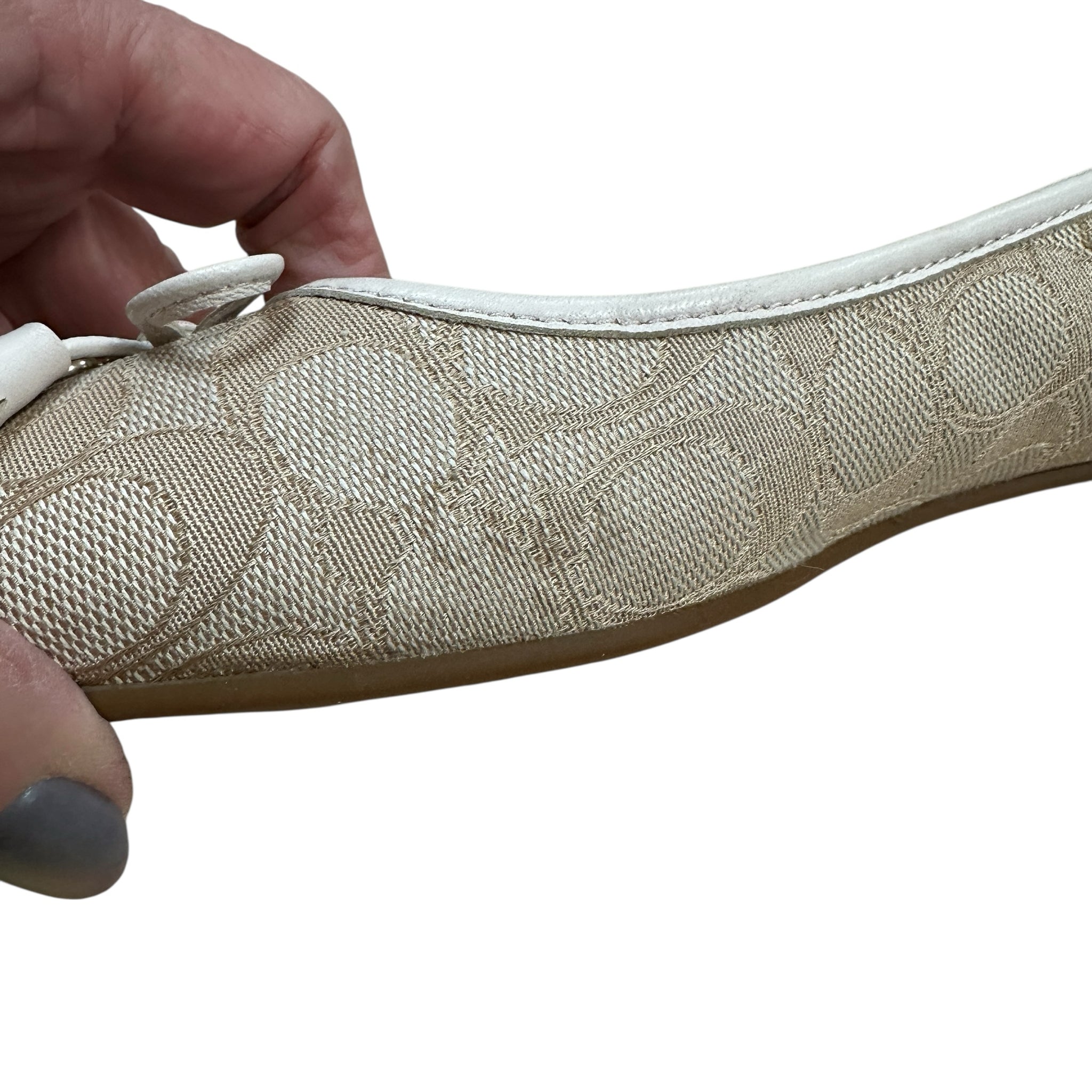 Coach Signature Benni Flat Ballet Shoes Tan Size 9.5