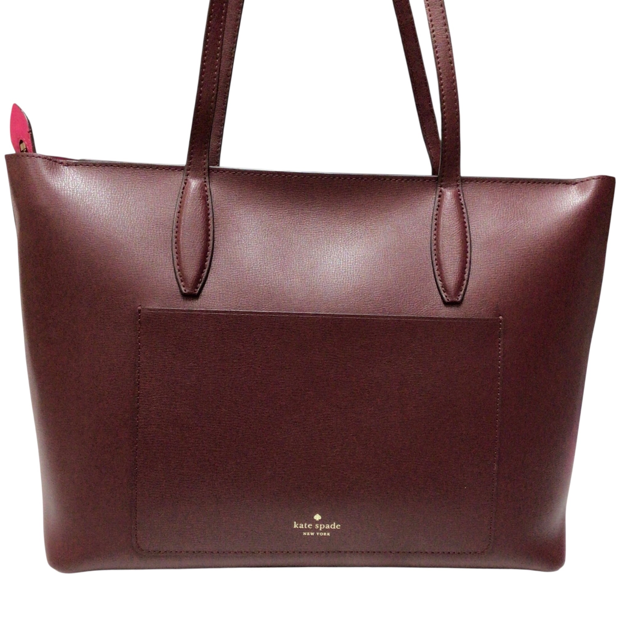 Kate Spade Adel Large Leather Tote Handbag Cherrywood
