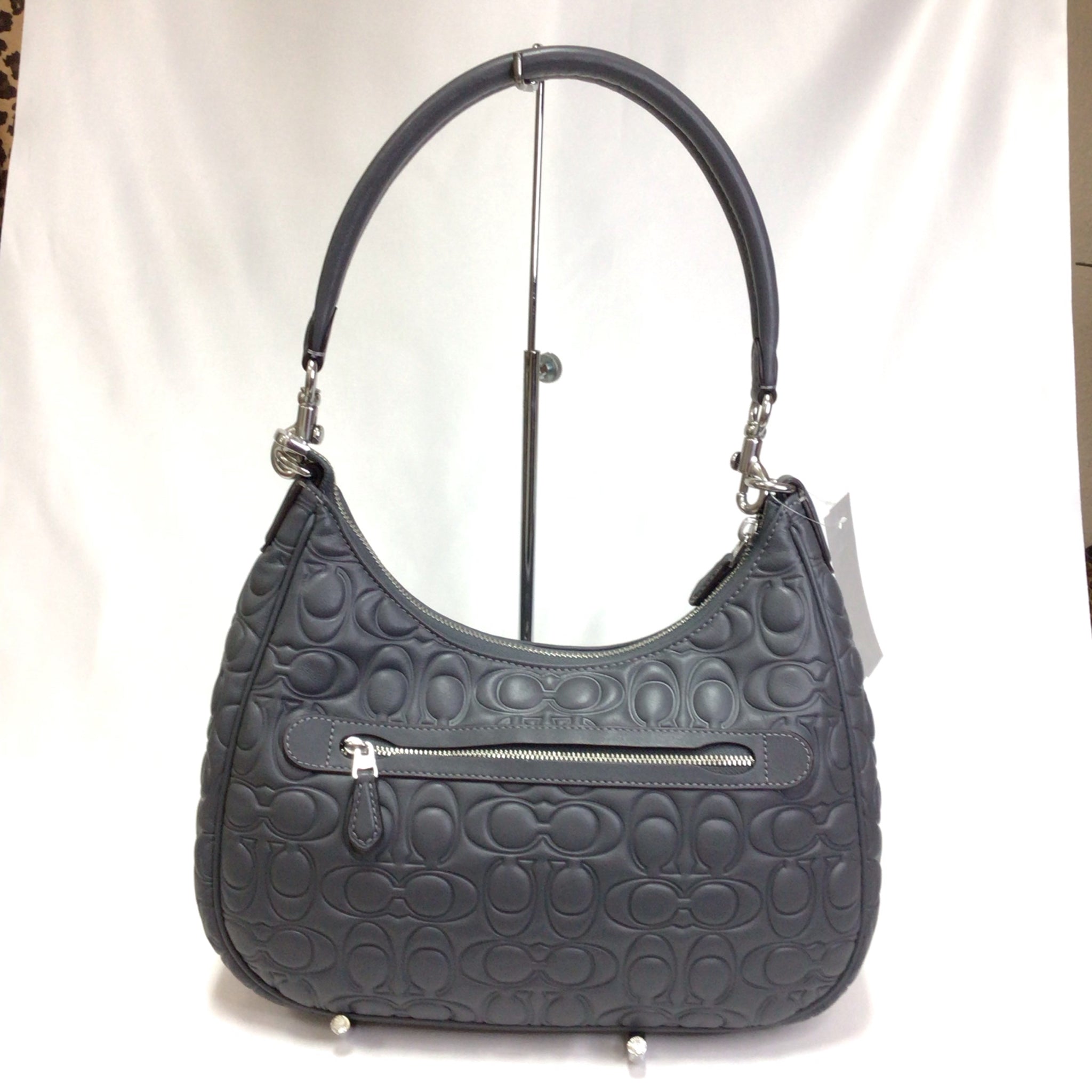 Coach Gray Leather CM055 Shoulder or Crossbody Bag