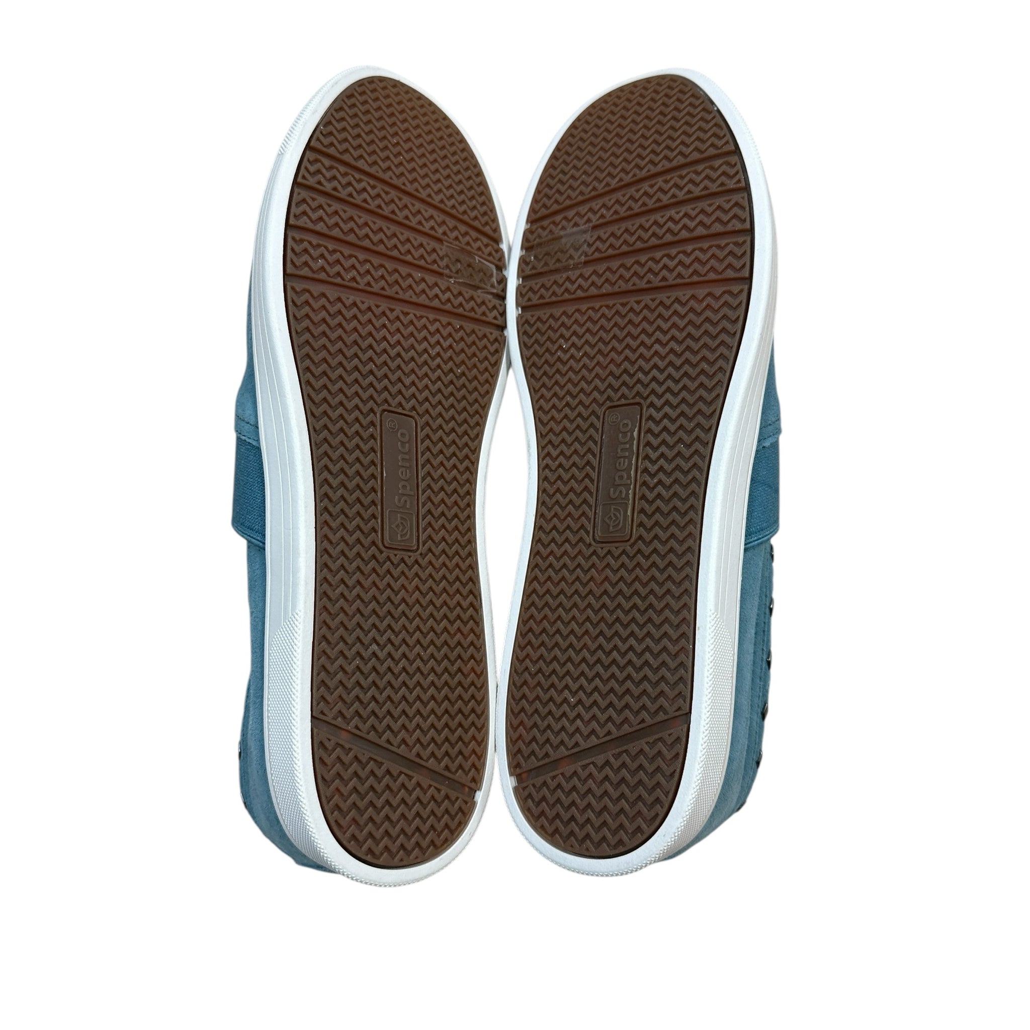 Spenco "Santa Barbara Rivet" Slip On Blue Suede Sneaker Size 10