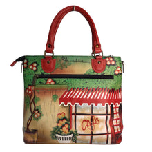 Load image into Gallery viewer, Anuschka Handpainted Leather Le Cafe Satchel Shoulder Bag NWT