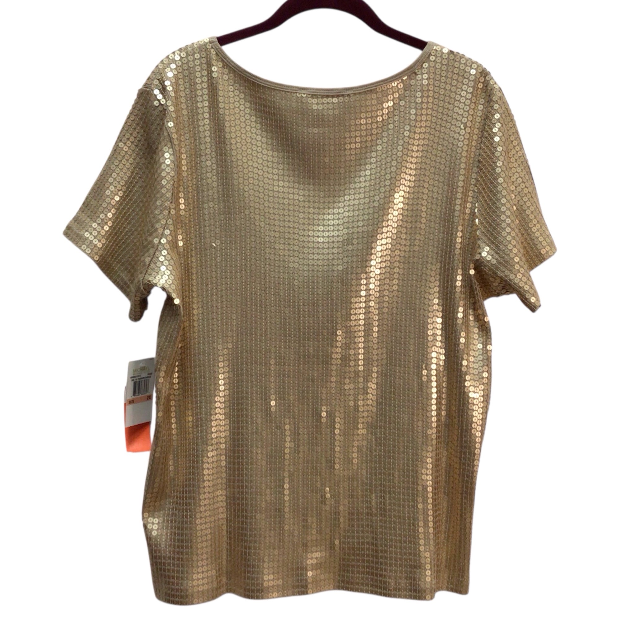 Michael Kors Gold Sequin Size 2X Short Sleeve NWT