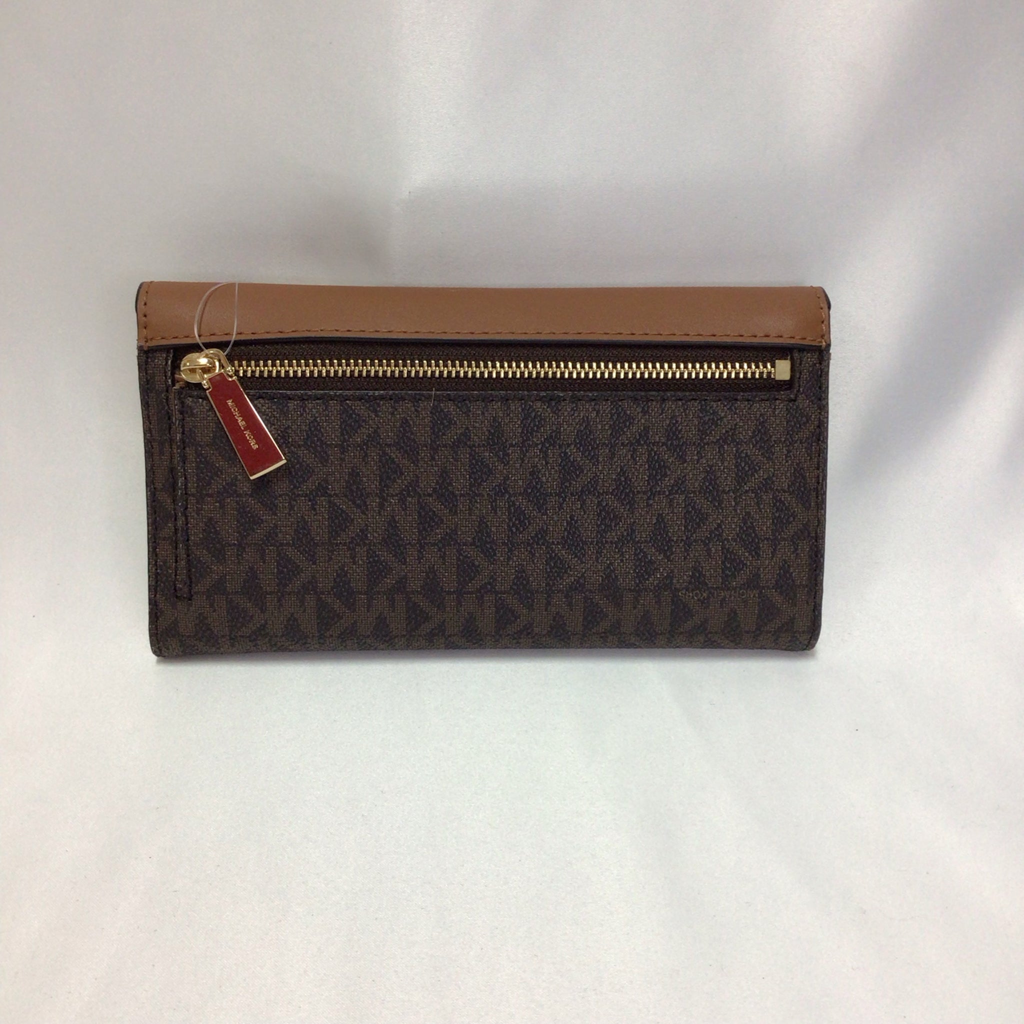 Michael Kors Brown Signature Fold over Wallet