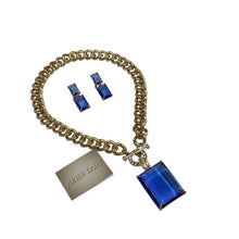 Load image into Gallery viewer, Heidi Daus Hot Rocks Chain Crystal Toggle Enhancer Necklace & Earrings Set