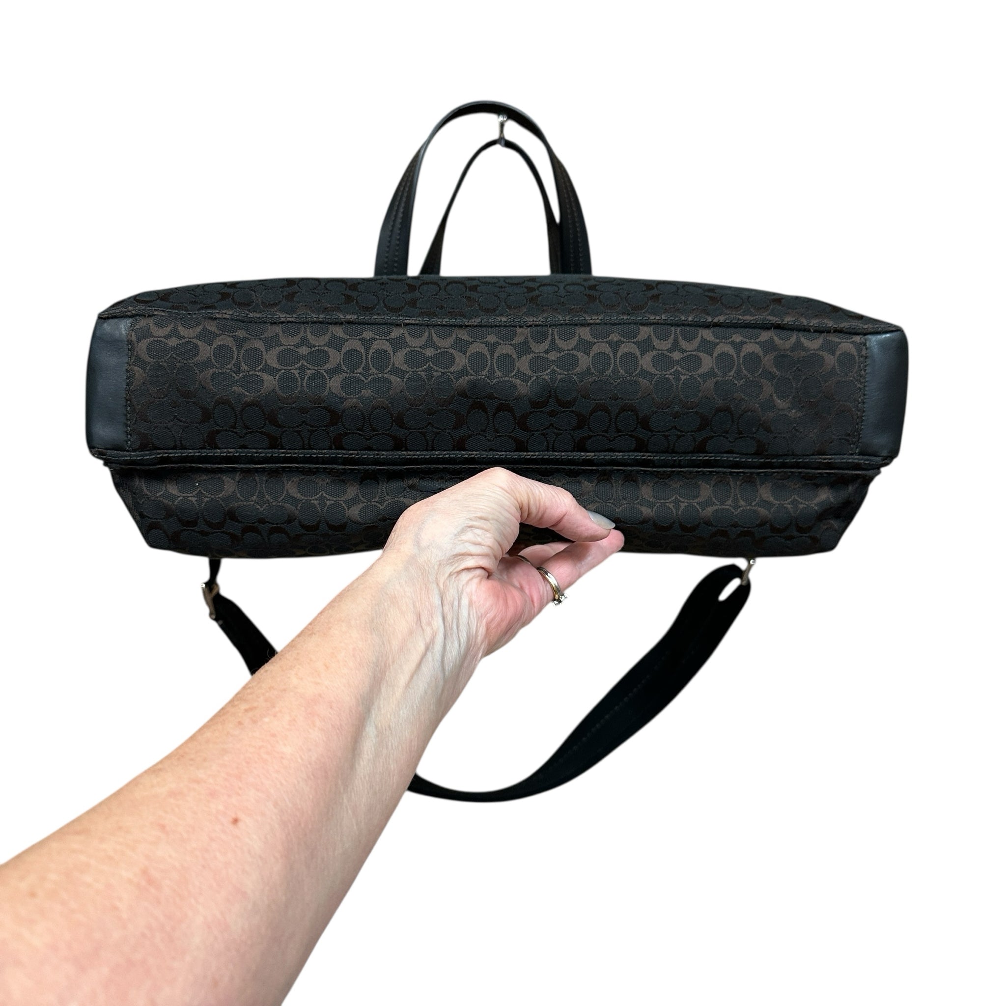 Coach Brown Signature 2-way Tote Bag F70291