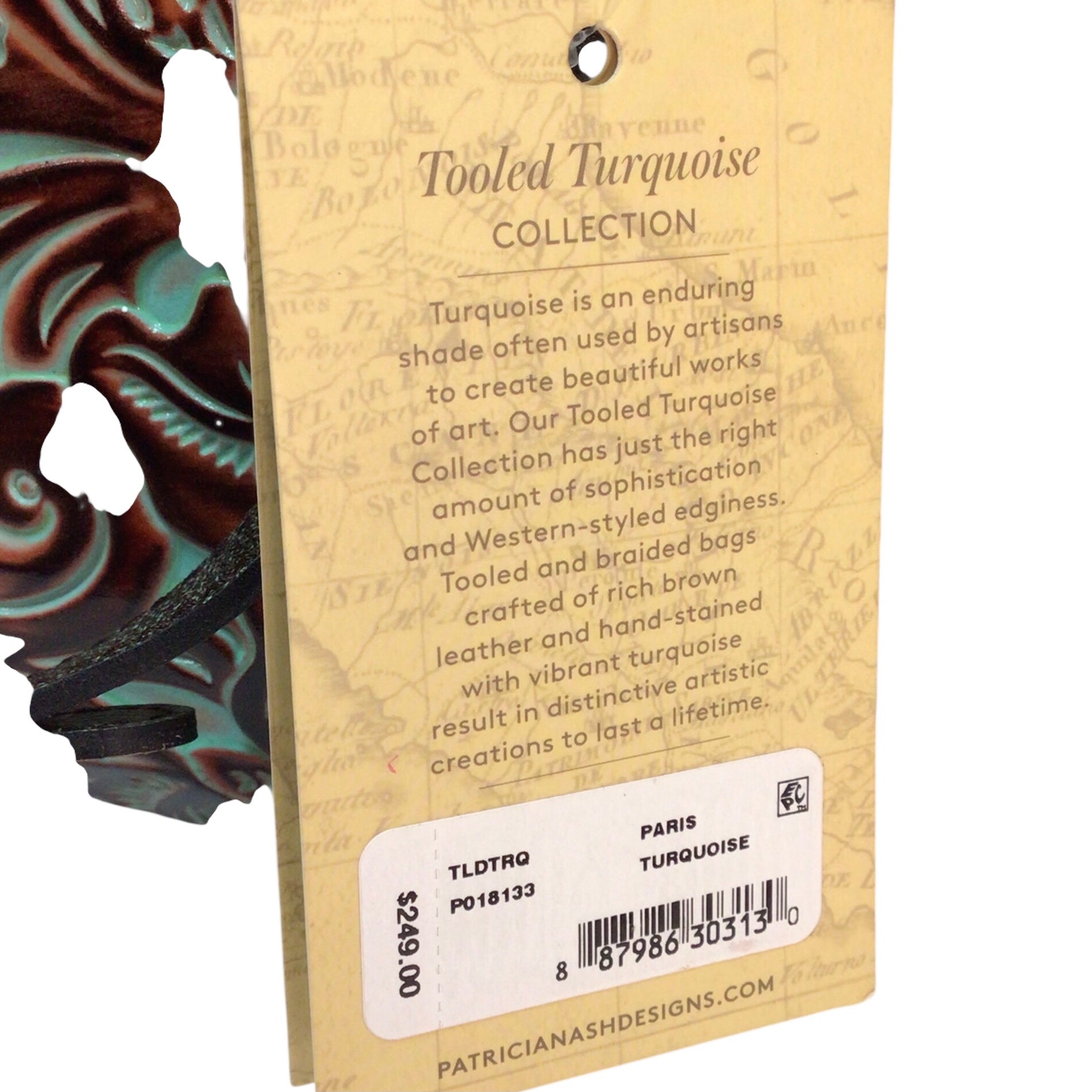 Patricia Nash Paris Turquoise Leather Satchel Crossbody Bag NWT