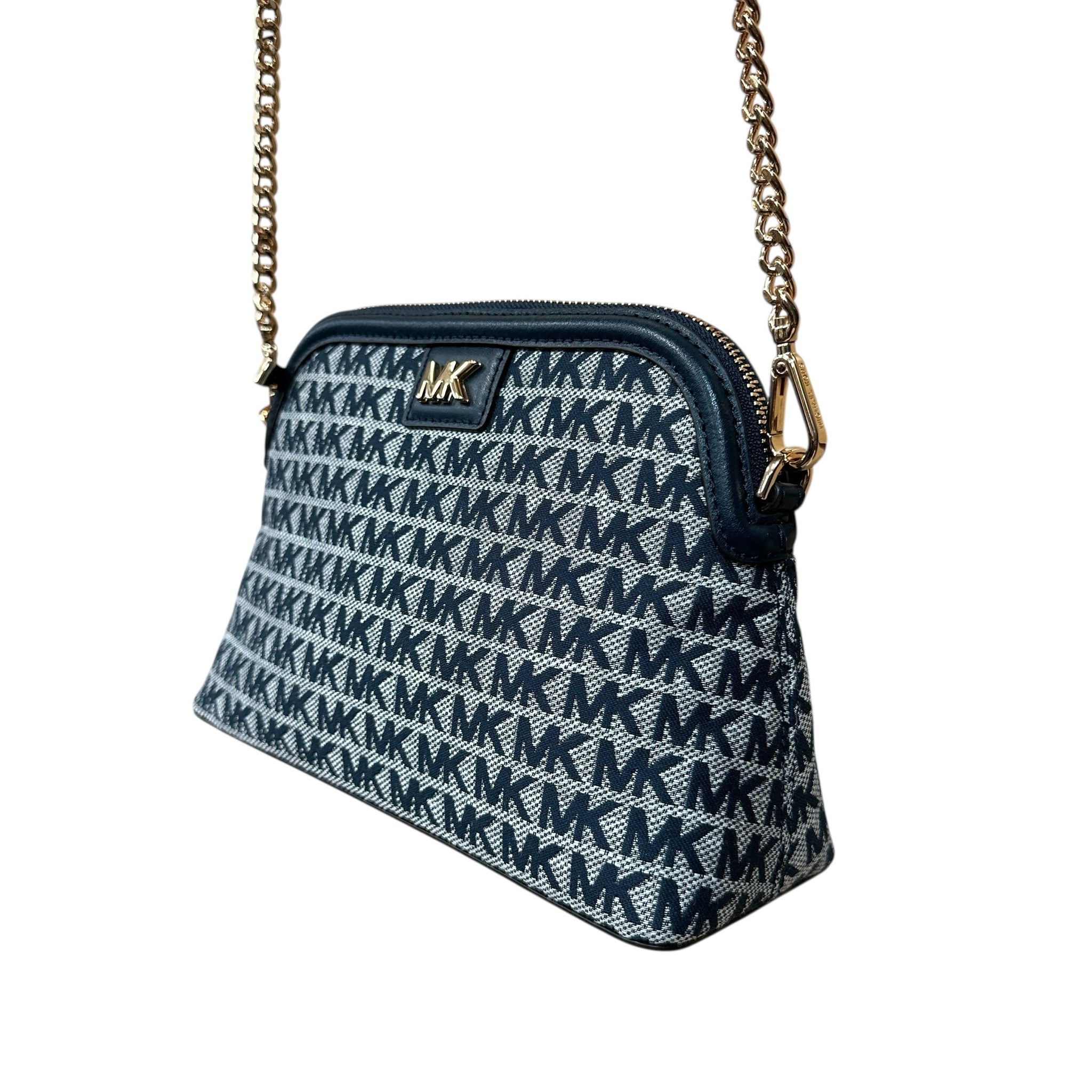 Michael Kors "Mott" Signature Canvas Navy Crossbody Bag