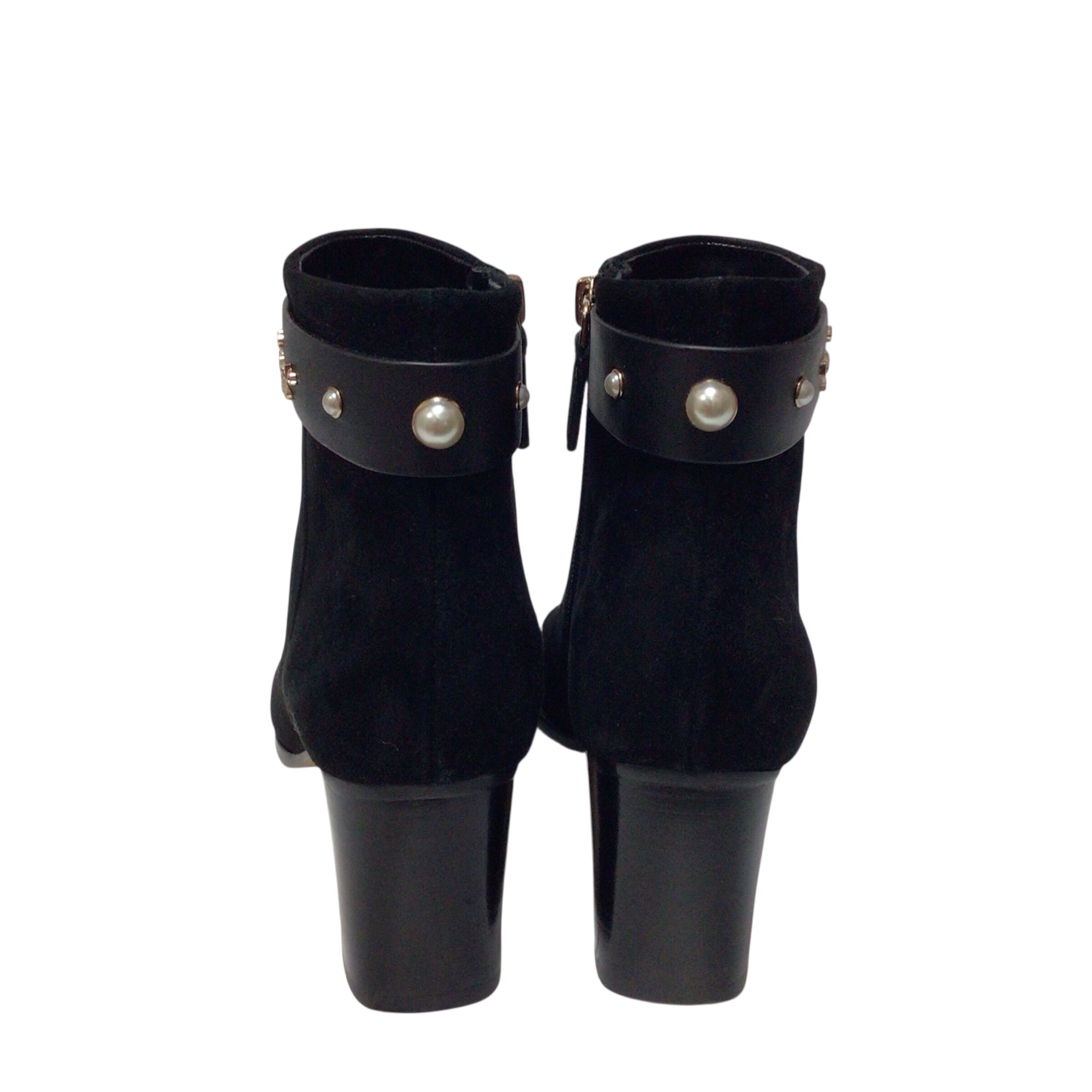 Kate Spade Morgan Pearl Black Suede Boots Size 6
