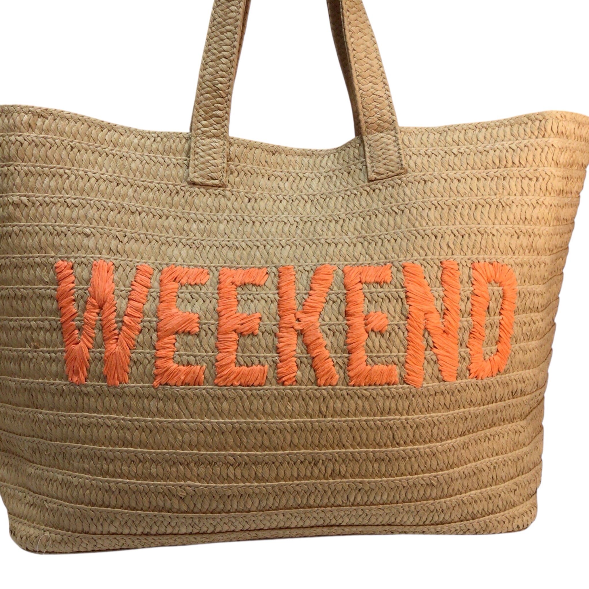 Fashion Tan "Weekend" Straw Bag