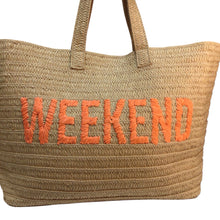 Load image into Gallery viewer, Fashion Tan "Weekend" Straw Bag