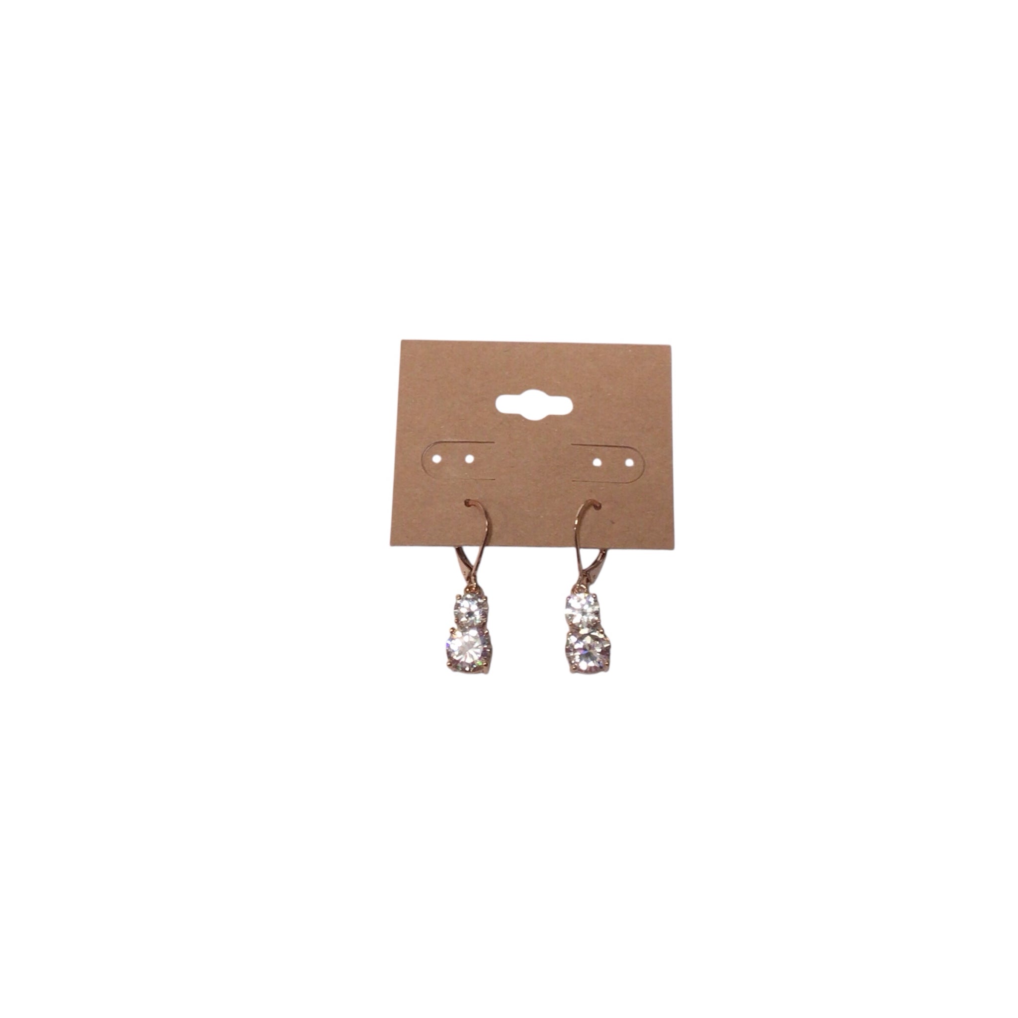 Rose Gold CZ Drop Earrings