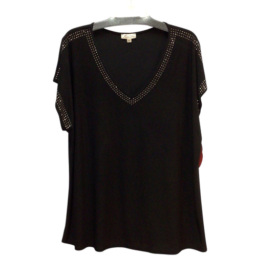 Lavish Black Studded Sleeve Less Top Size 2XL